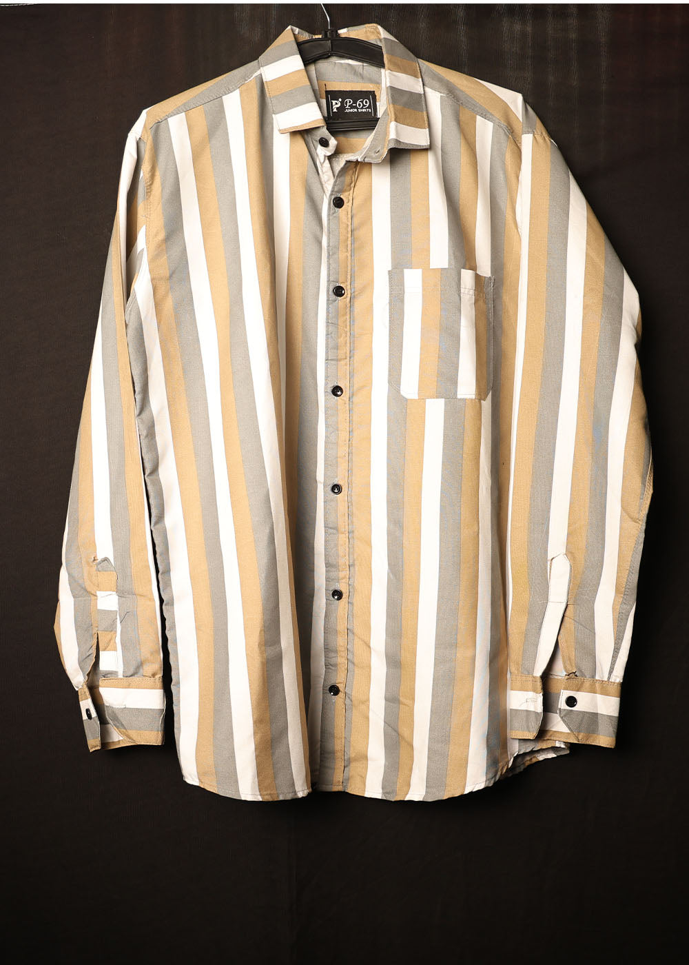 Breathable Cotton Candy-Striped Casual Shirt
